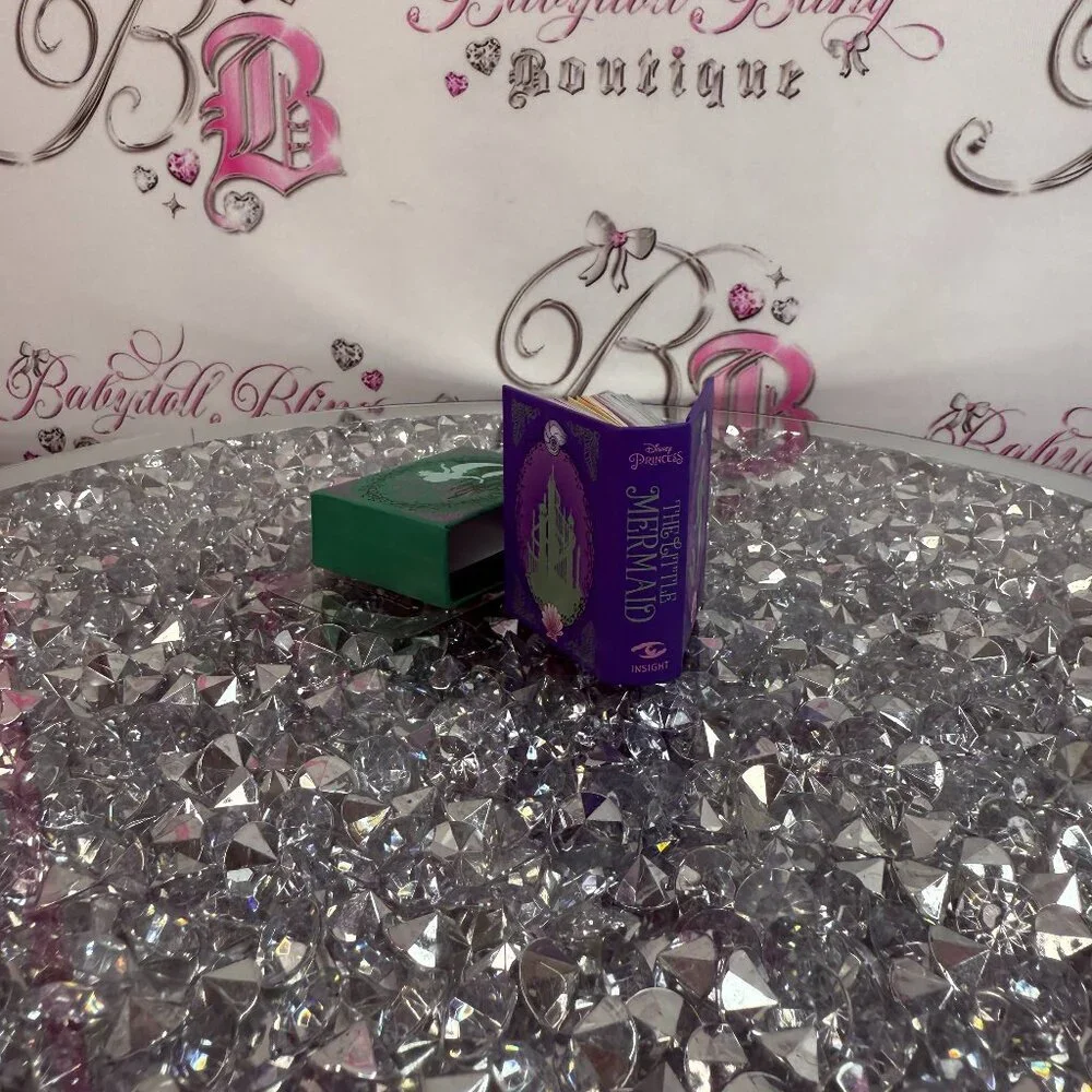 disney princess little mermaid purple green miniature book collectables mini